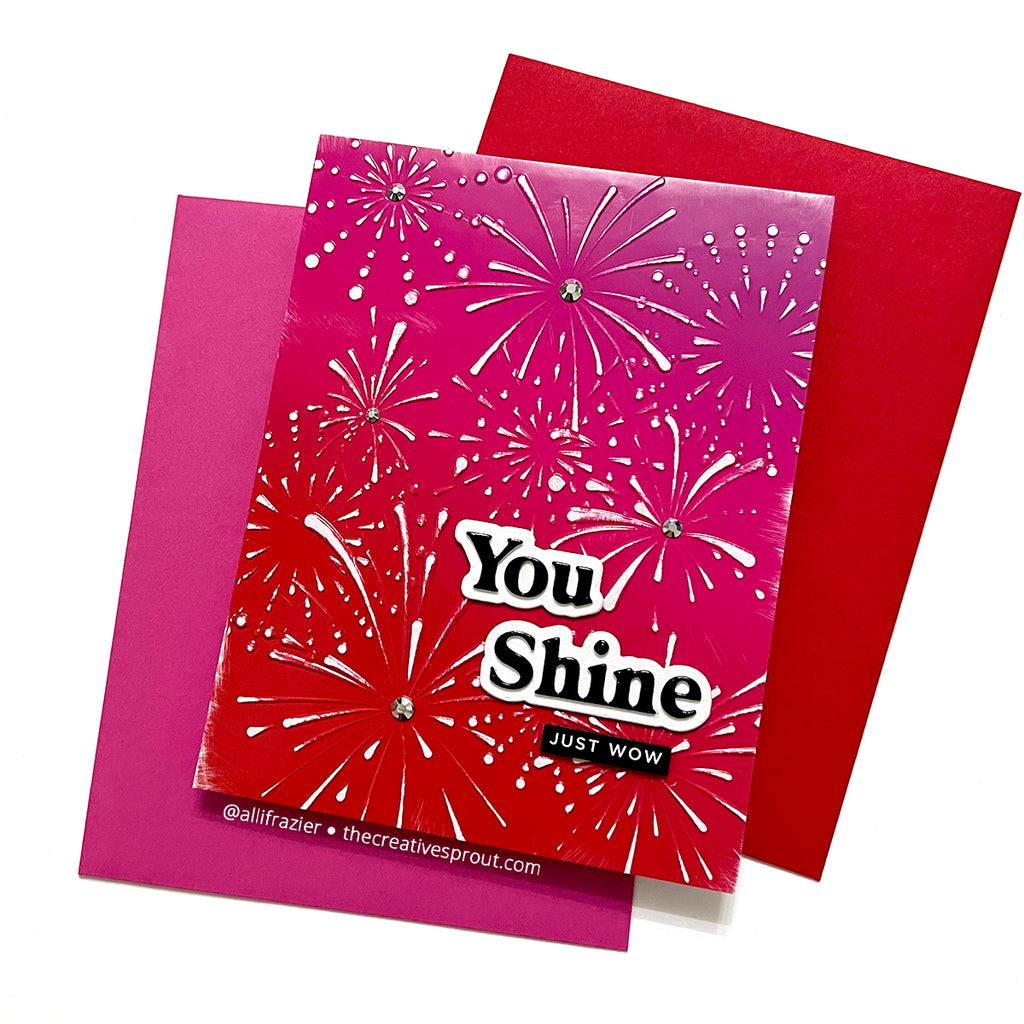 Simon Says Stamp Embossing Folder Fireworks sf338 Stamptember You Shine Card | color-code:ALT01