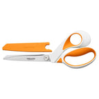 Fiskars Fabric Scissors 9 Inch RazorEdge Softgrip Orange with blade cover
