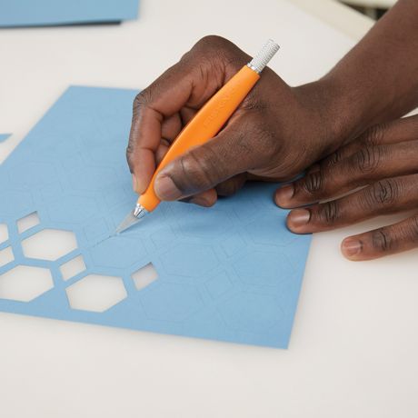 Fiskars Softgrip Craft Detail Knife tool in use