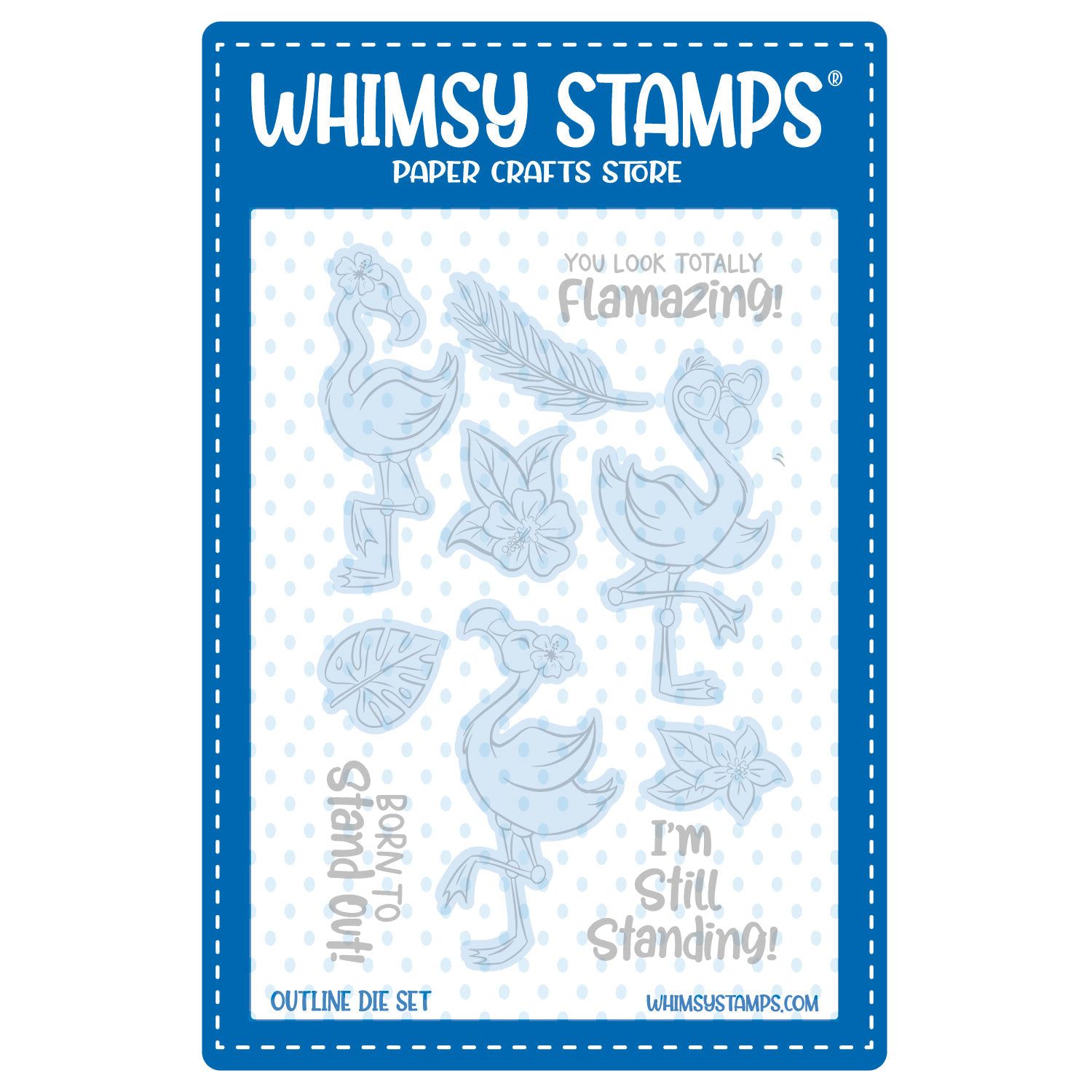 Whimsy Stamps Flamingo Summer Outline Dies wsd101a
