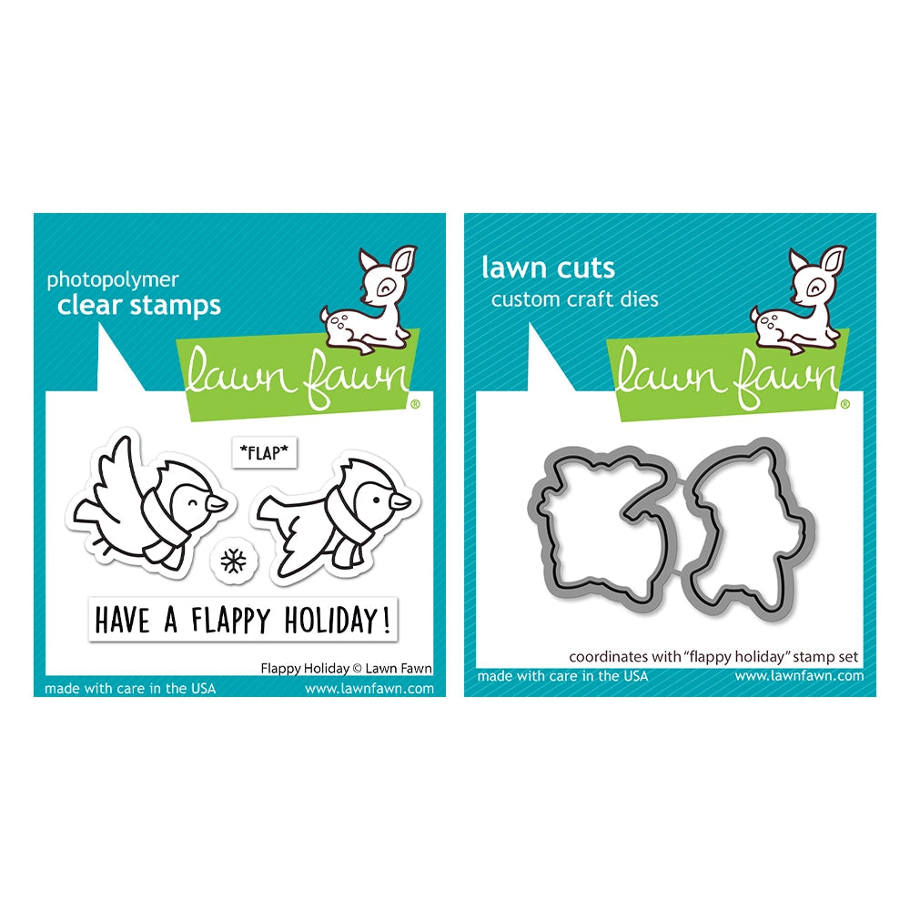 Lawn Fawn Set Flappy Holiday Clear Stamps and Dies