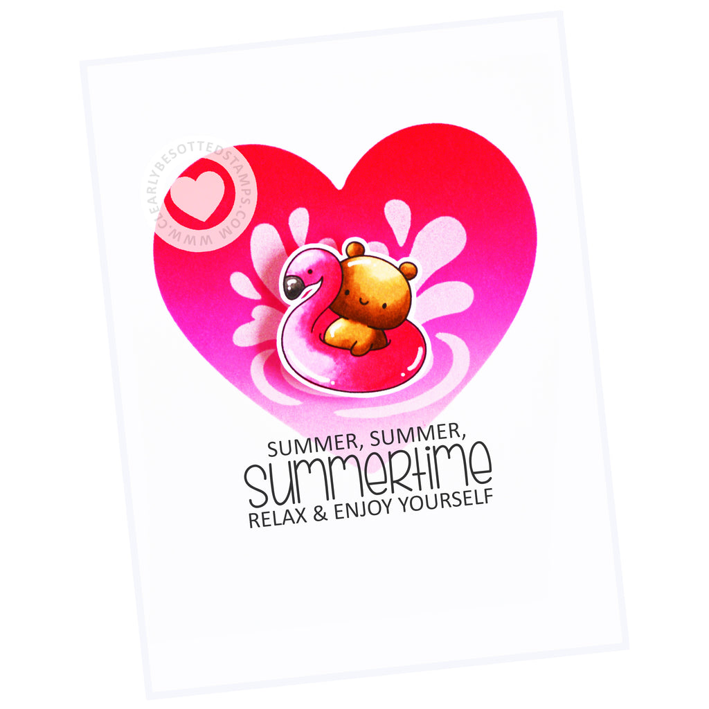 Clearly Besotted Floating Fun Clear Stamps heart