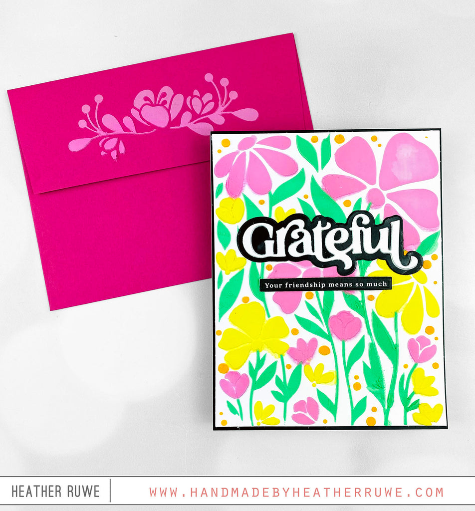 Simon Says Stamp Stencils Floral Borders ssst221686 Stamptember Grateful Card