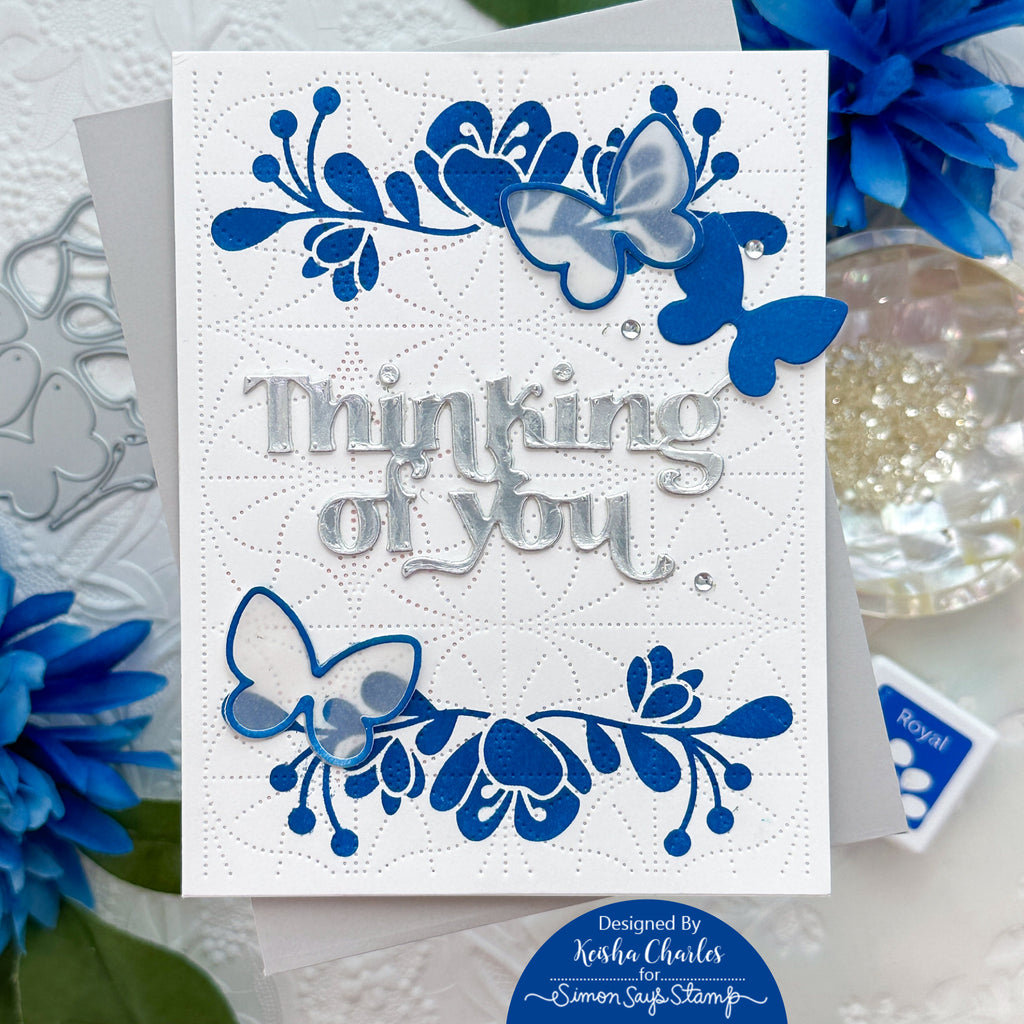 Simon Says Stamp Stencils Floral Borders ssst221686 Stamptember Thinking of You Card