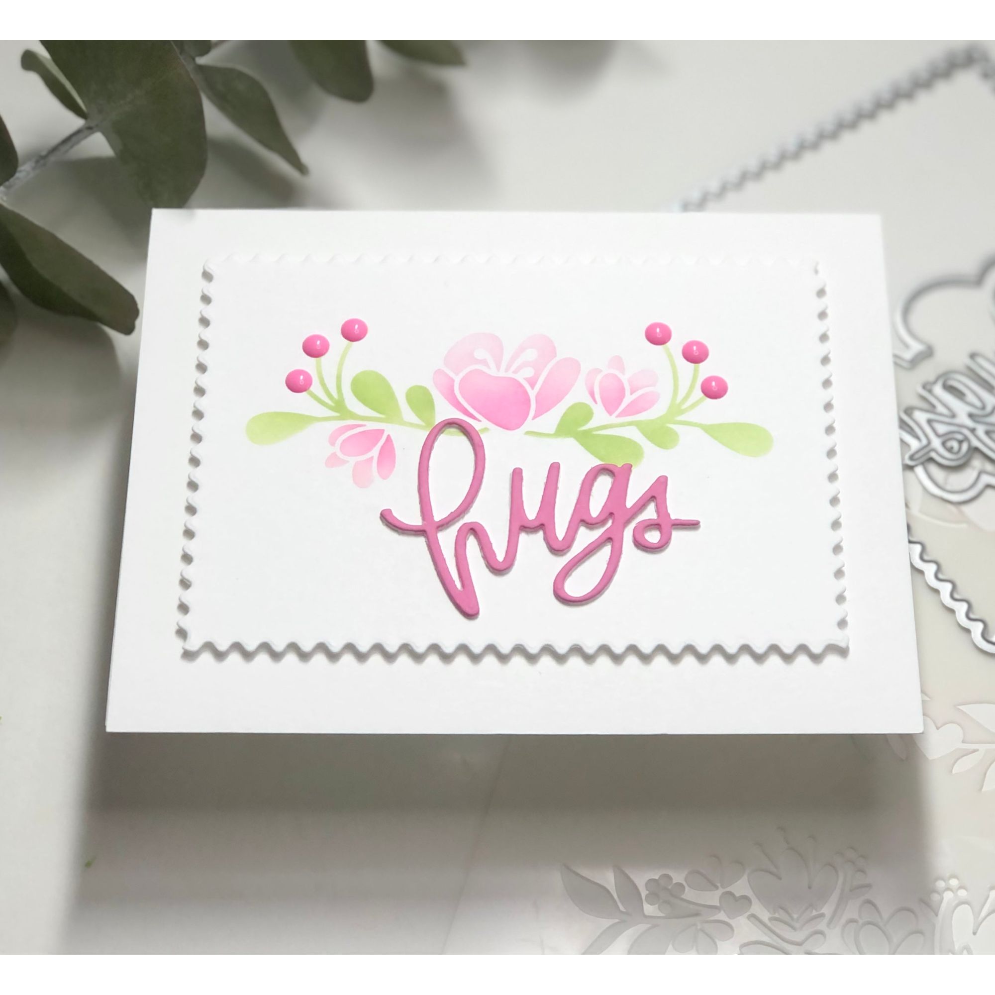Simon Says Stamp Stencils Floral Borders ssst221686 Stamptember Hugs  Card