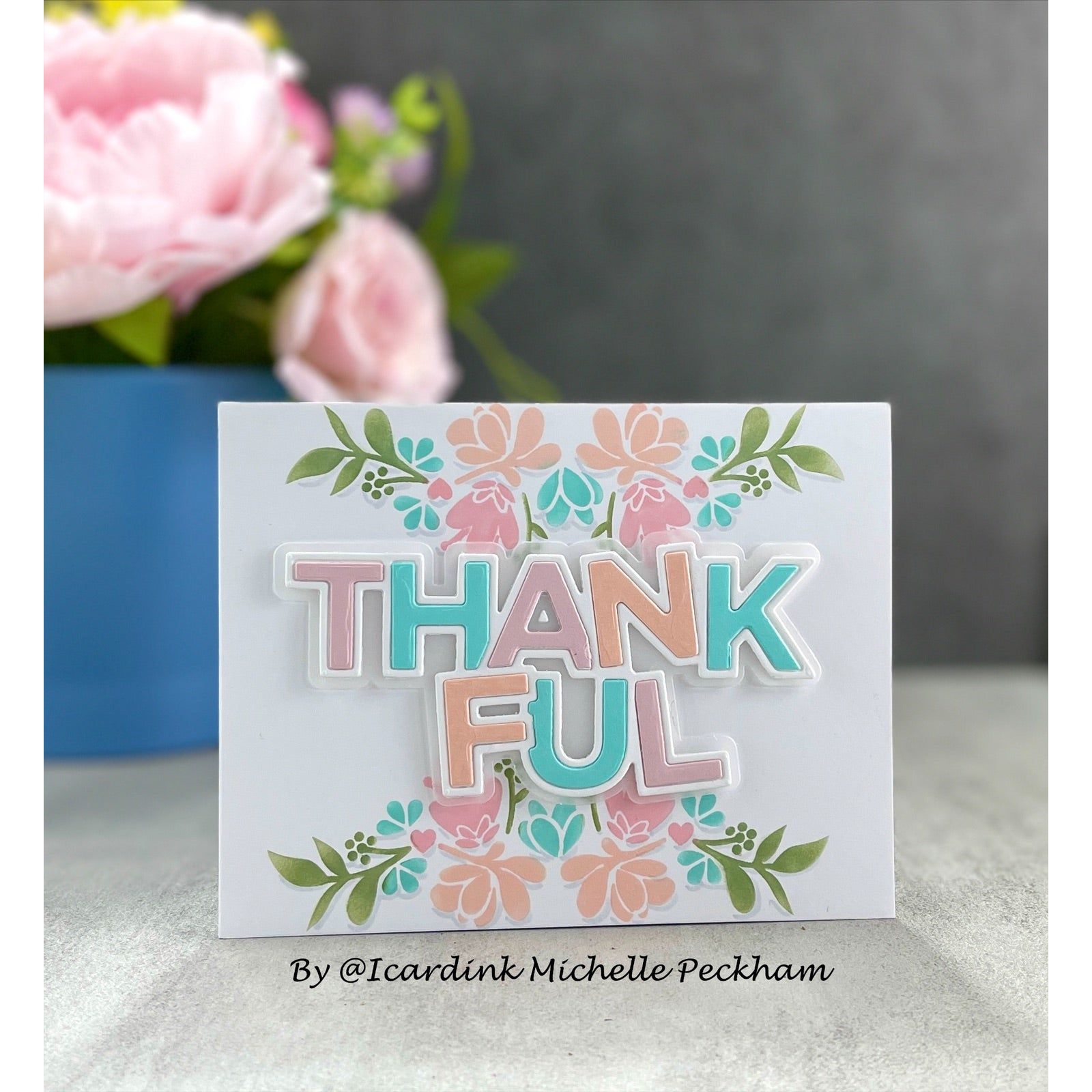 Simon Says Stamp Stencils Floral Borders ssst221686 Stamptember Thankful Card