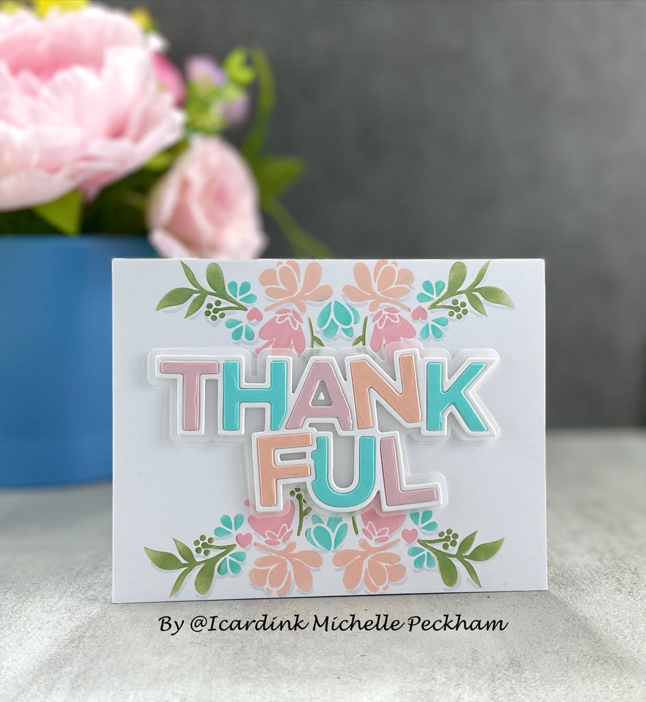 Simon Says Stamp Stencils Floral Borders ssst221686 Stamptember Thankful Card