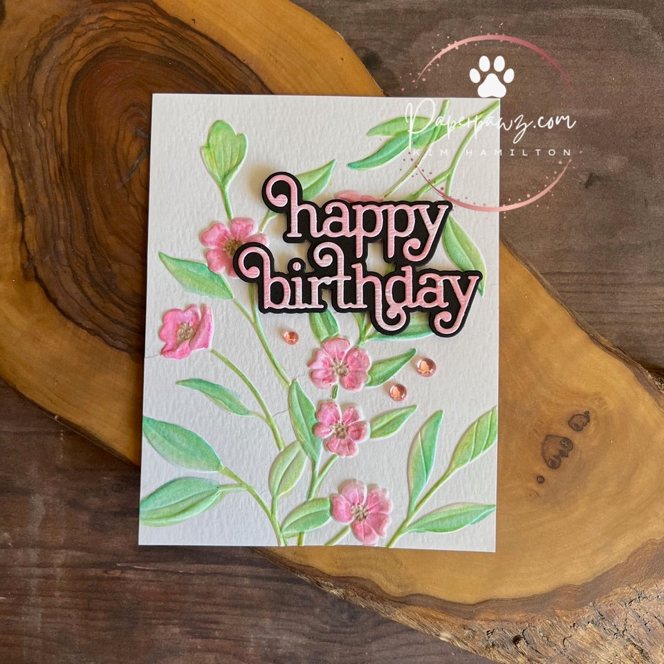 Simon Says Stamp Embossing Folder Floral Bunches sf501 Moments in Time Birthday Card | color-code:ALT05