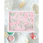 Simon Says Stamp Embossing Folder Floral Bunches sf501 Moments in Time Hello Card | color-code:ALT09