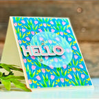 Simon Says Stamp Embossing Folder Floral Butterfly Bouquets sf507 Favorite Things Hello Card