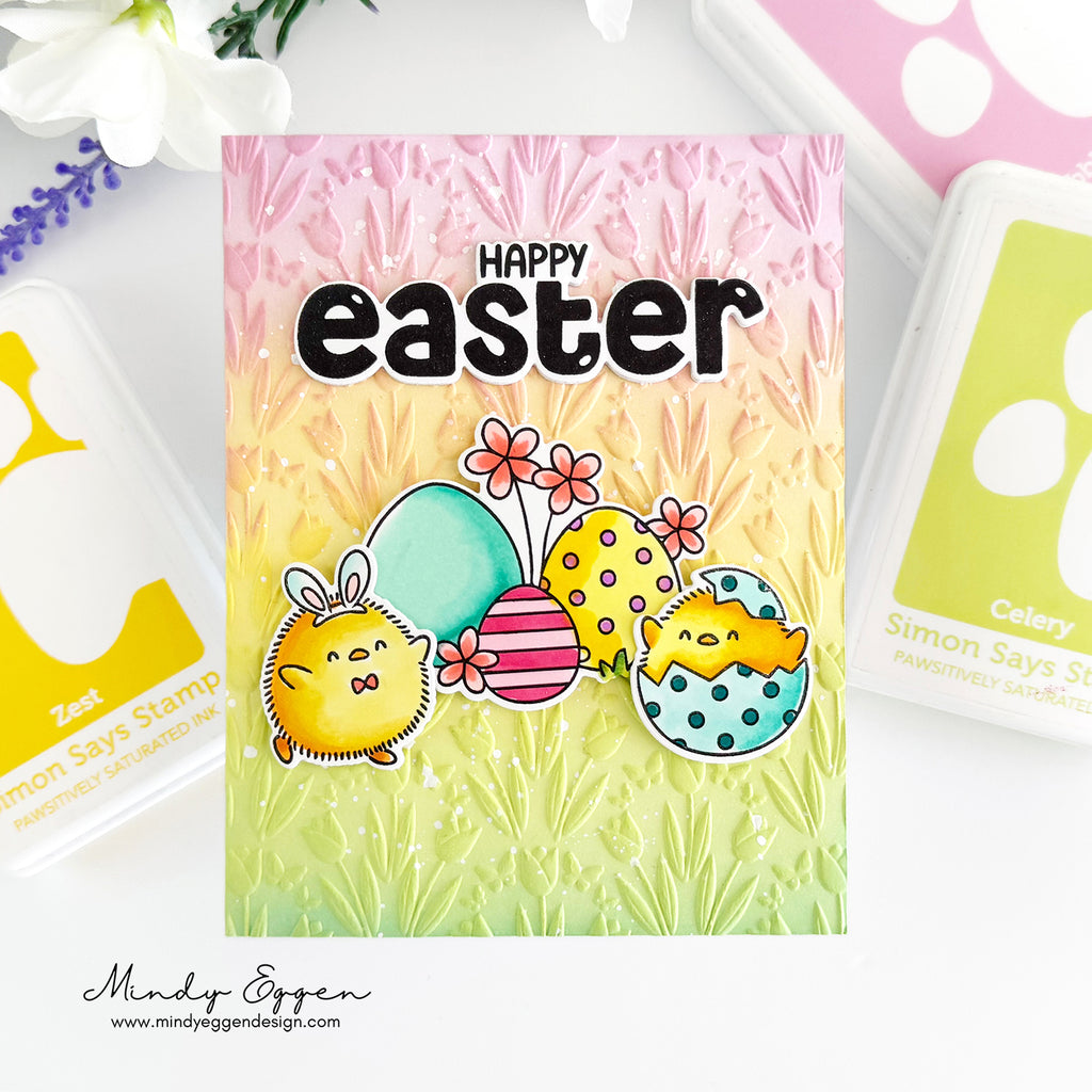 Simon Says Stamp Embossing Folder Floral Butterfly Bouquets sf507 Favorite Things Easter Card | color-code:ALT01