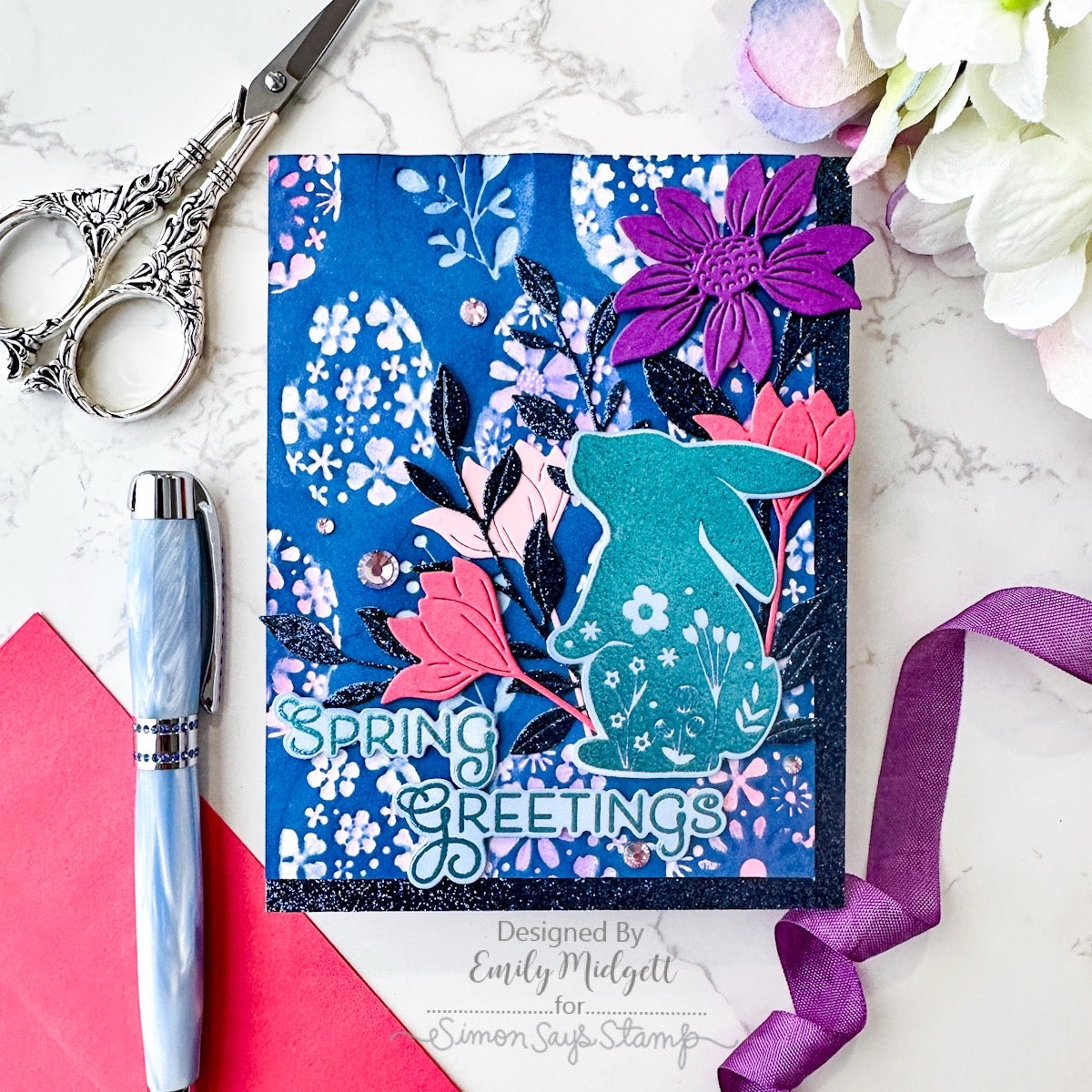 Simon Says Stamp Embossing Folder and Cutting Die Floral Easter Eggs sfd517 Favorite Things Easter Card | color-code:ALT05