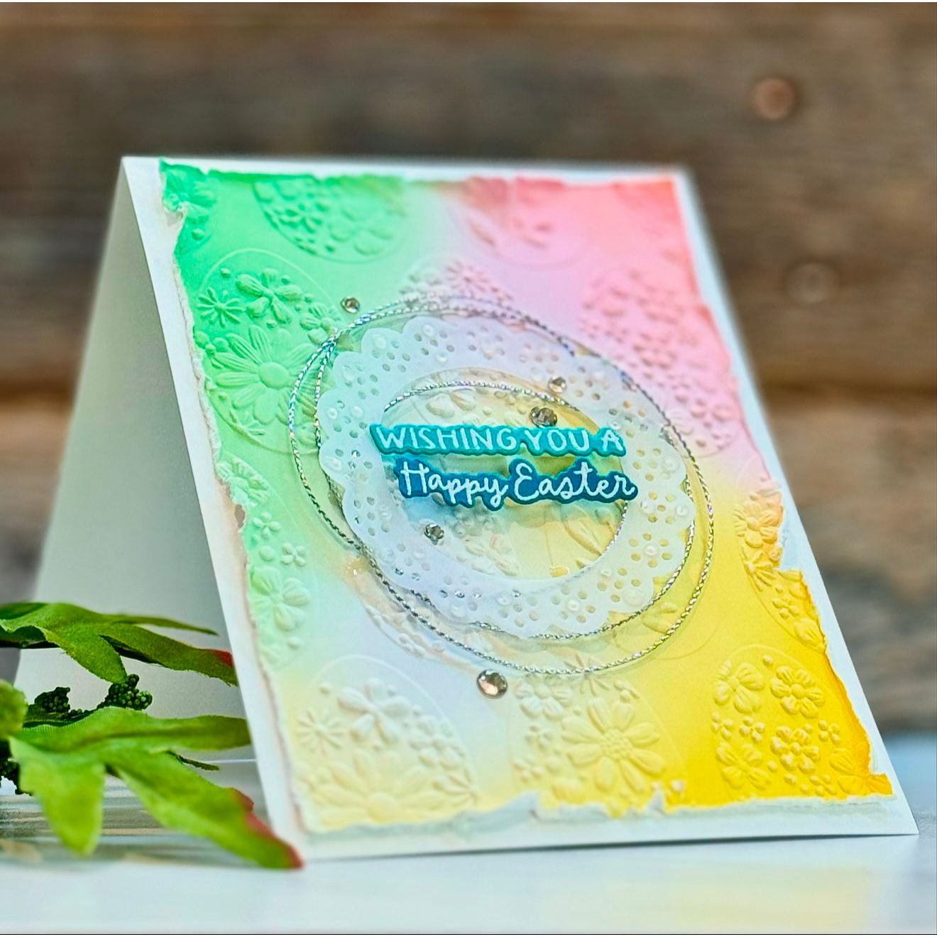 Simon Says Stamp Embossing Folder and Cutting Die Floral Easter Eggs sfd517 Favorite Things Easter Card