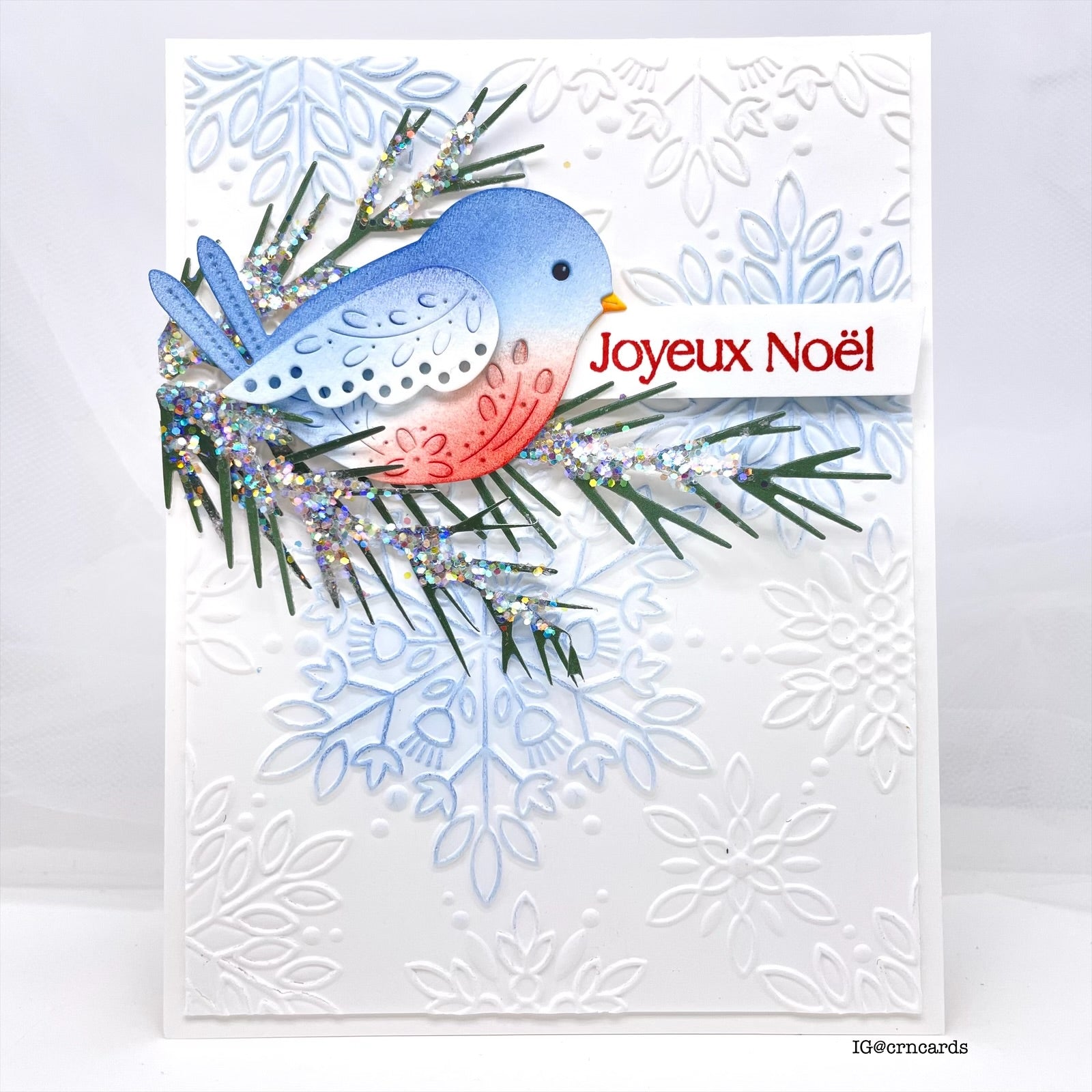 Simon Says Stamp Flourish Bird Wafer Dies s1089 DieCember Christmas Card