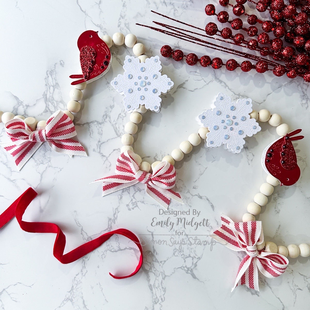 Simon Says Stamp Flourish Bird Wafer Dies s1089 DieCember Christmas Garland | color-code:ALT05