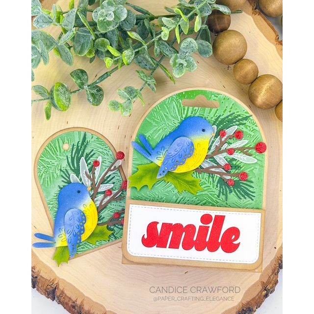 Simon Says Stamp Flourish Bird Wafer Dies s1089 DieCember Birdie Pair