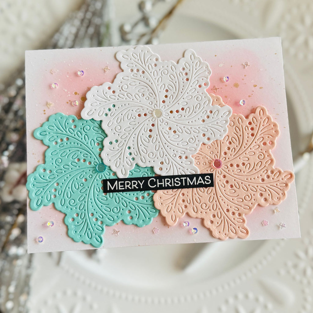 Simon Says Stamp Flourish Medallion Wafer Dies s1114 DieCember Christmas Card