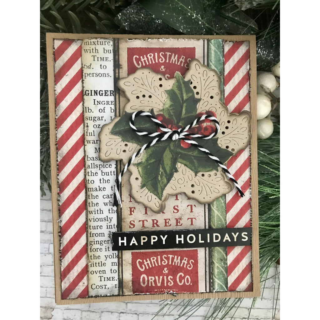 Simon Says Stamp Flourish Medallion Wafer Dies s1114 DieCember Christmas Card