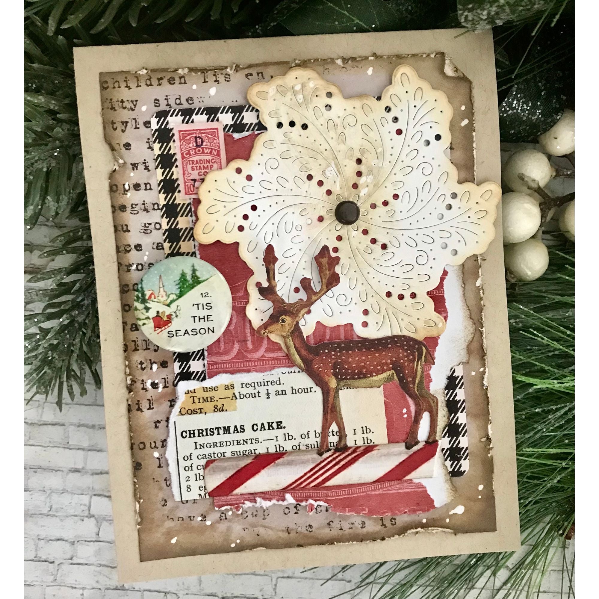 Simon Says Stamp Flourish Medallion Wafer Dies s1114 DieCember Christmas Card
