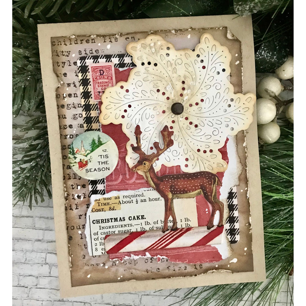 Simon Says Stamp Flourish Medallion Wafer Dies s1114 DieCember Christmas Card