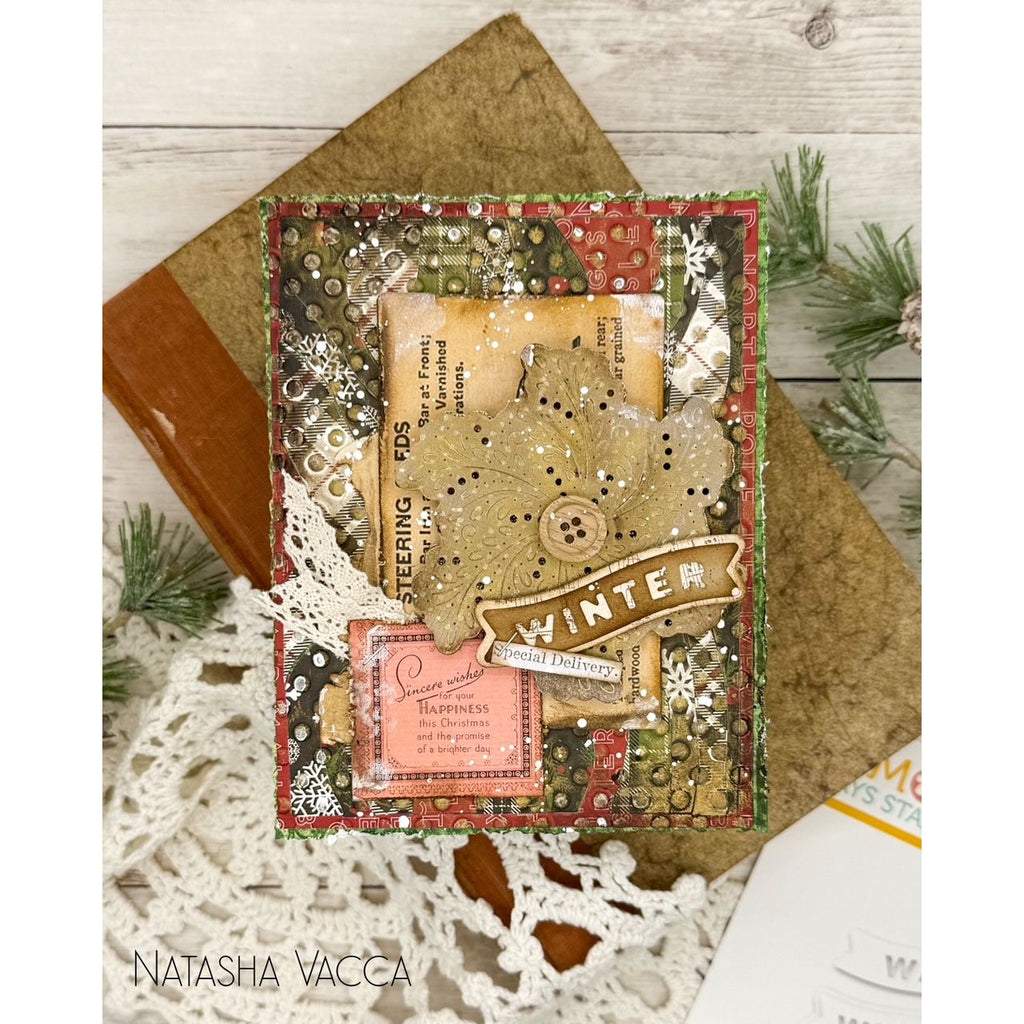 Simon Says Stamp Flourish Medallion Wafer Dies s1114 DieCember Winter Card