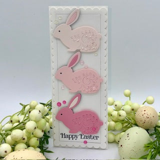 Simon Says Stamp Flourish Rabbit Wafer Dies s1122 Beautiful Moments Easter Card