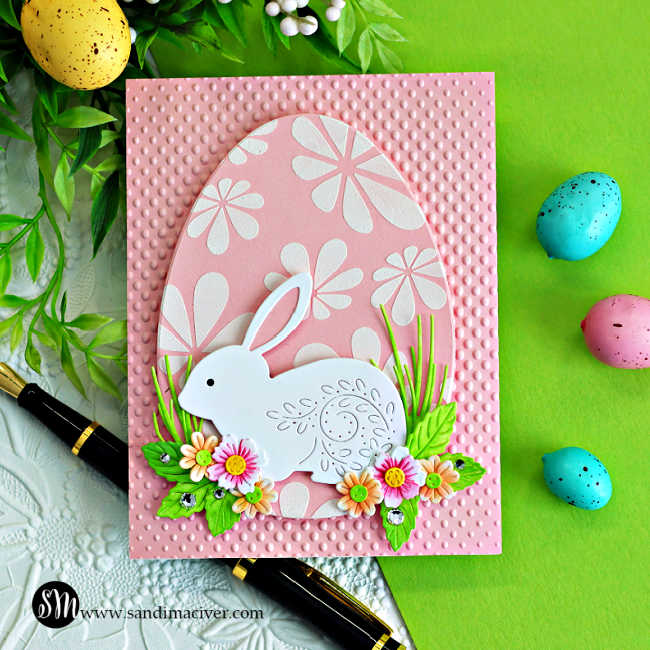Simon Says Stamp Flourish Rabbit Wafer Dies s1122 Beautiful Moments Easter Card | color-code:ALT02