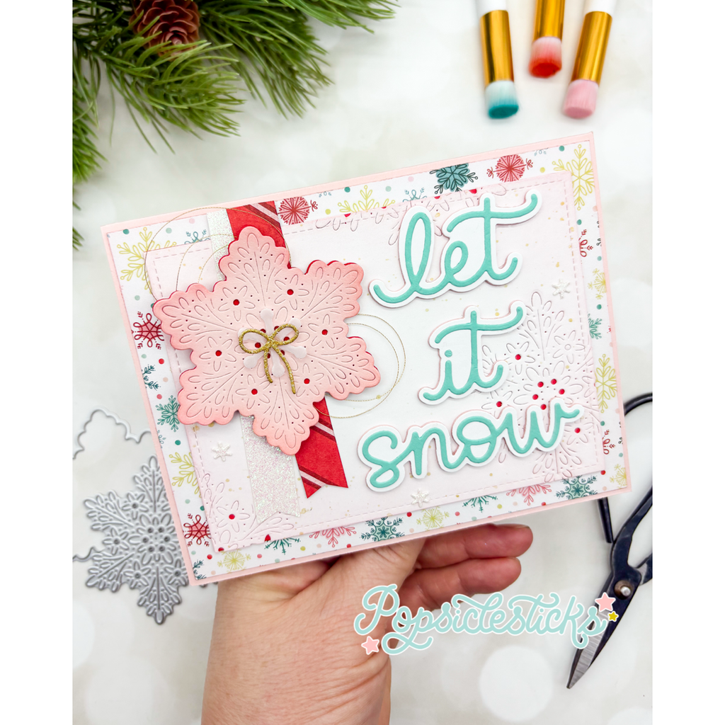 Simon Says Stamp Flourish Snowflake Wafer Dies s1123 DieCember Holiday Card