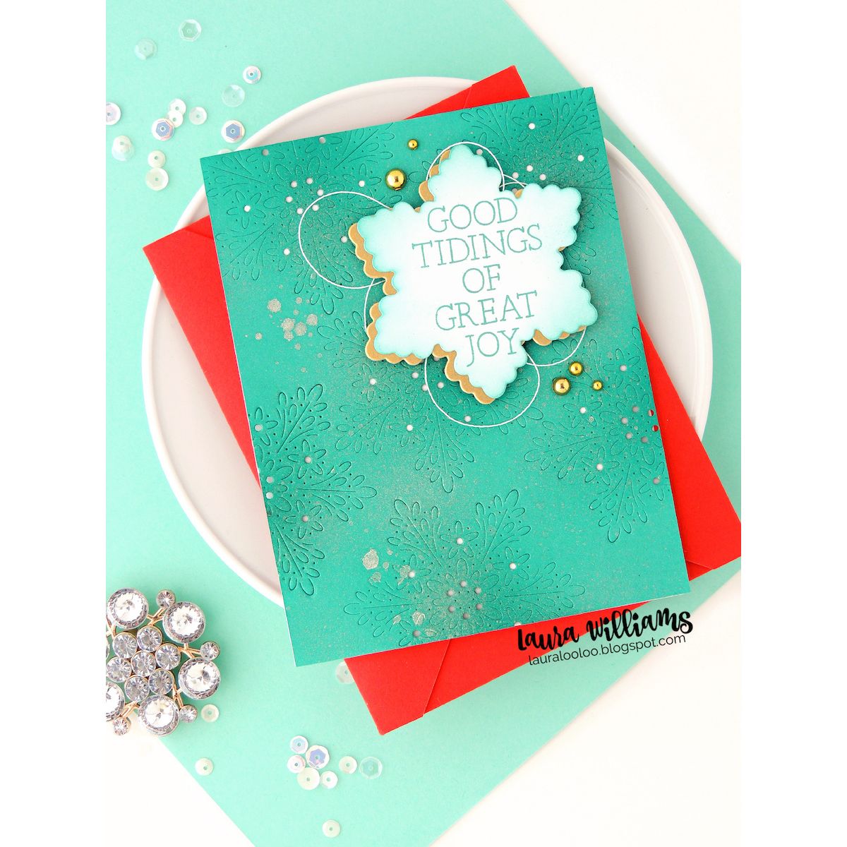 Simon Says Stamp Flourish Snowflake Wafer Dies s1123 DieCember Christmas Card