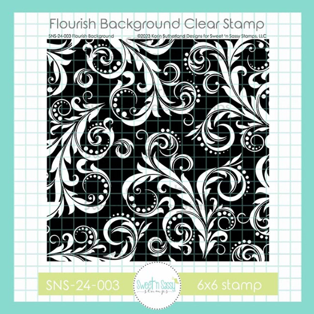 Sweet 'N Sassy Flourish Background Clear Stamp sns-24-003