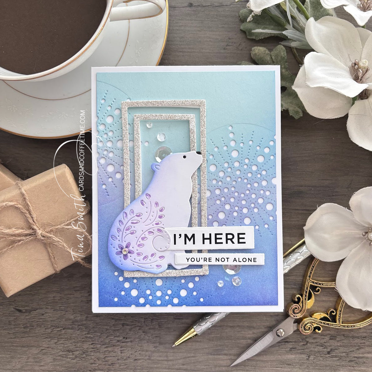 Simon Says Stamp Flourish Bear Wafer Dies s1078 DieCember Here for You Card | color-code:ALT03
