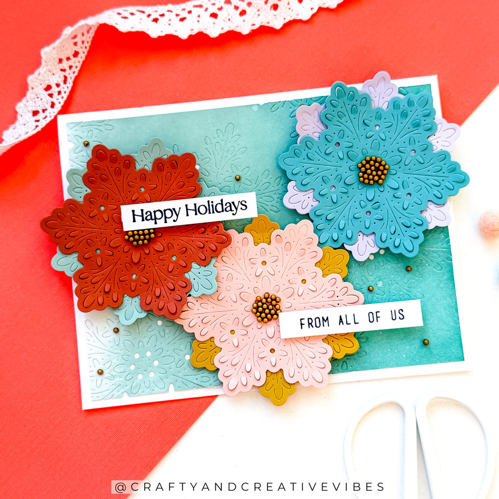 Simon Says Stamp Flourish Snowflake Wafer Dies s1123 DieCember Holiday Card