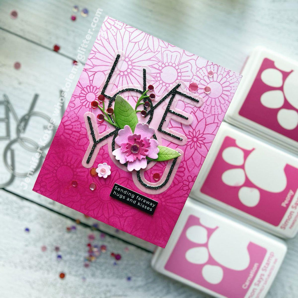 Simon Says Cling Stamp Flower Burst sss102810 Smitten Love Card | color-code:ALT04