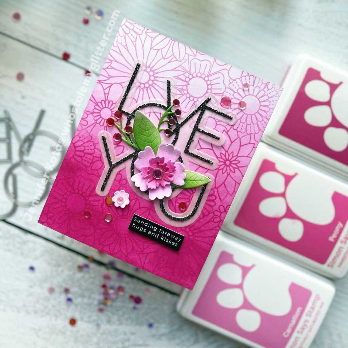 Simon Says Cling Stamp Flower Burst sss102810 Smitten Love Card | color-code:ALT04