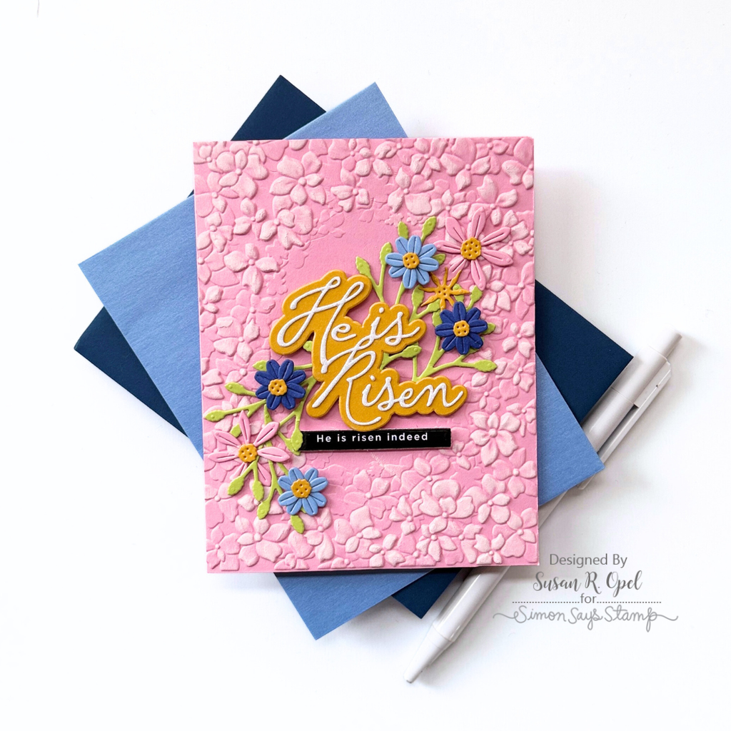 Simon Says Stamp Embossing Folder Flower Frame sf579 Beautiful Moments Easter Card