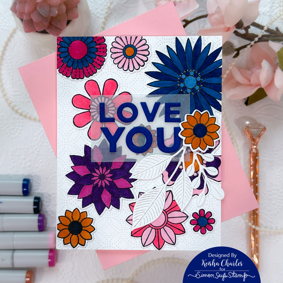 Simon Says Stamp Flower Love Wafer Dies sssd112986c Smitten Love You Card | color-code:ALT04