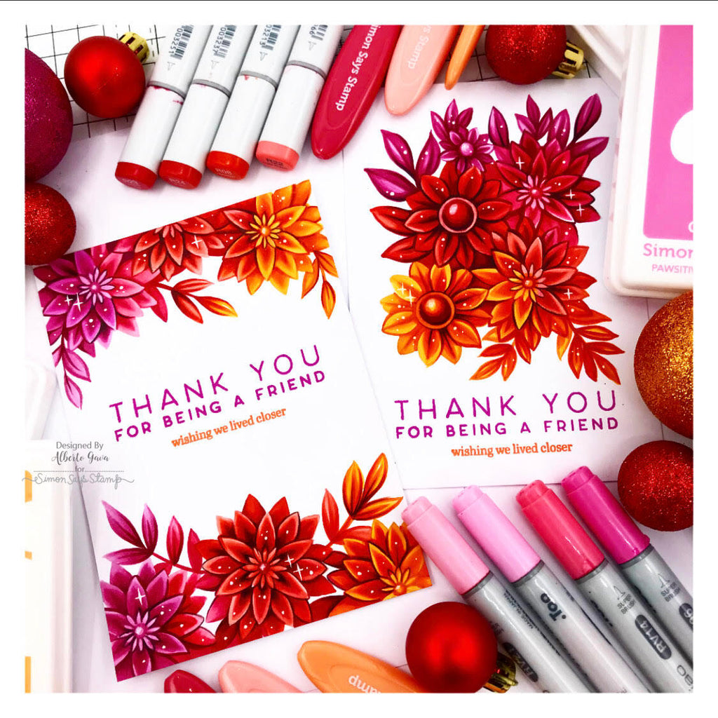 Simon Says Clear Stamps Flower Love sss202808c Smitten Thank You Cards | color-code:ALT05