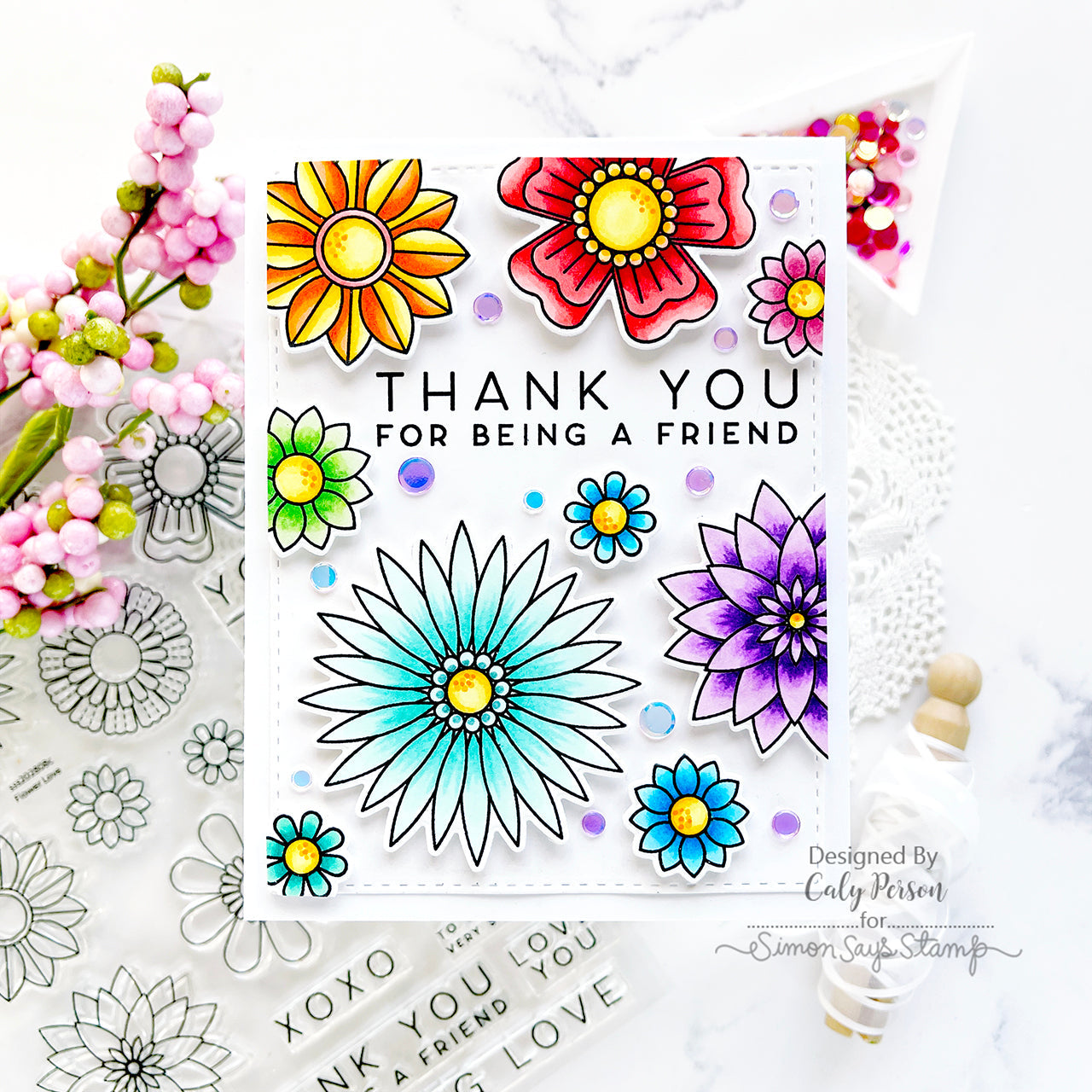 Simon Says Clear Stamps Flower Love sss202808c Smitten Friend Card | color-code:ALT03