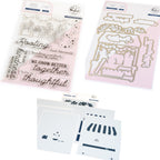 Pinkfresh Studio Flower Market Stamps Dies And Stencils Bundle