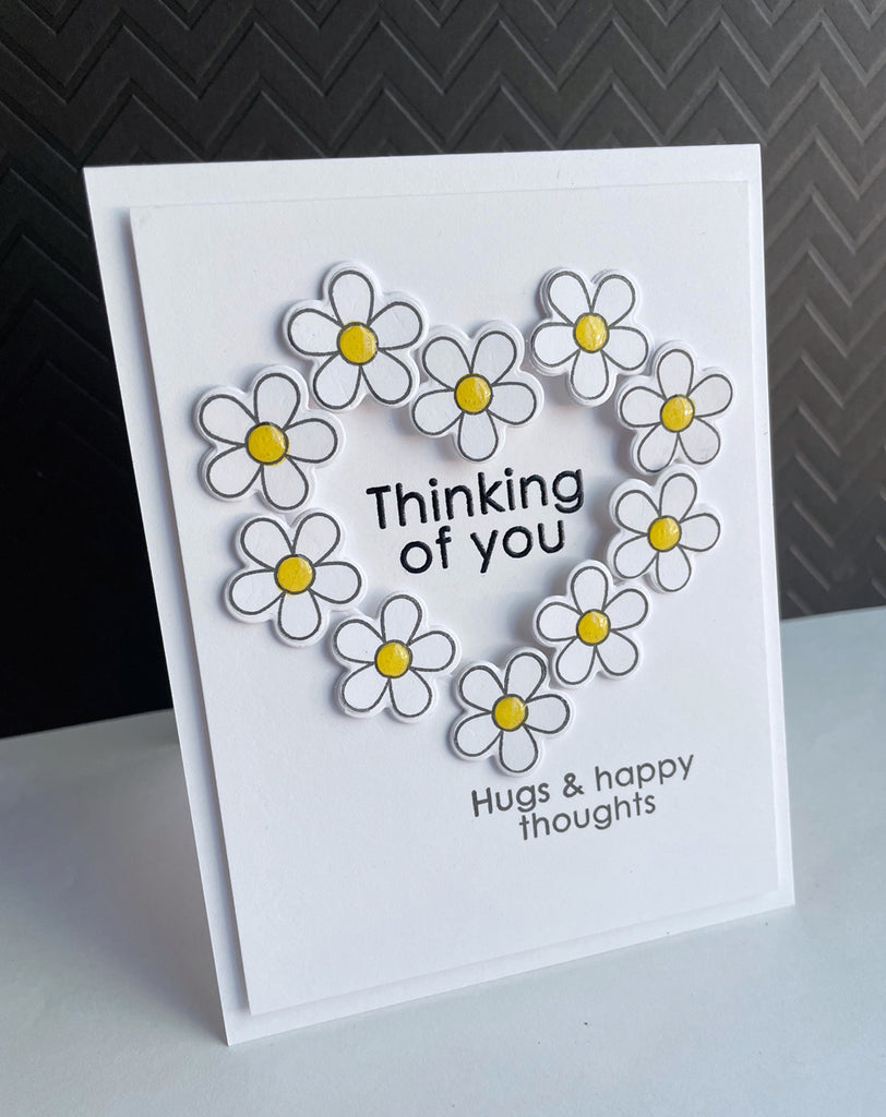 Simon Says Stamps and Dies Flower Power set776fp Celebrate Thinking of You Card