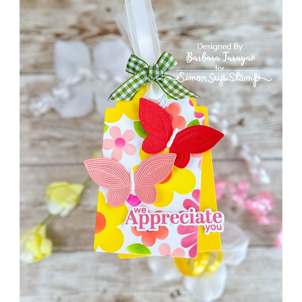 Simon Says Stamp Stencil Flower Power 1000stc Celebrate Appreciate You Tag | color-code:ALT05