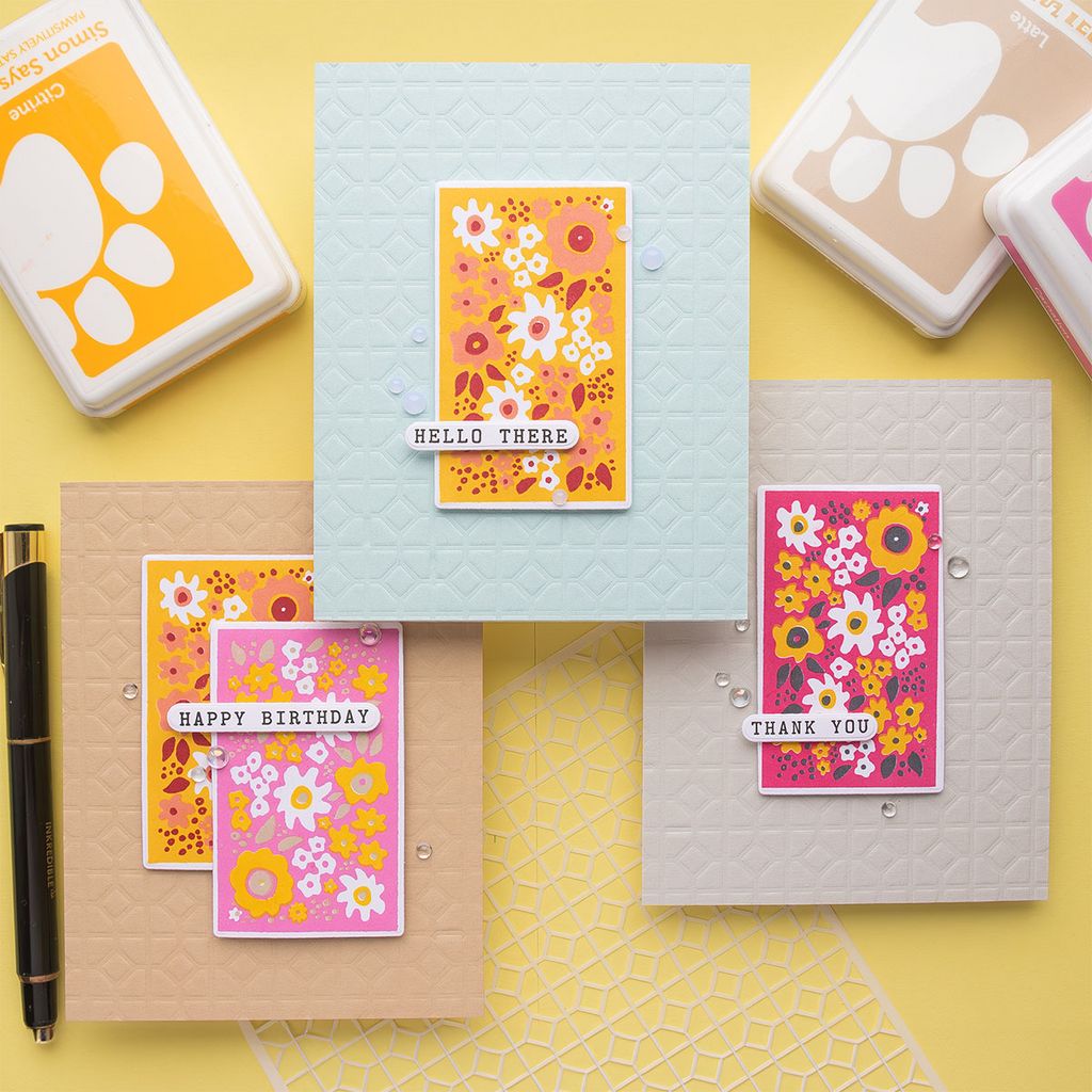 Simon Says Stamps and Dies Flower Block set754fb Be Bold Flower Block Cards | color-code:ALT01
