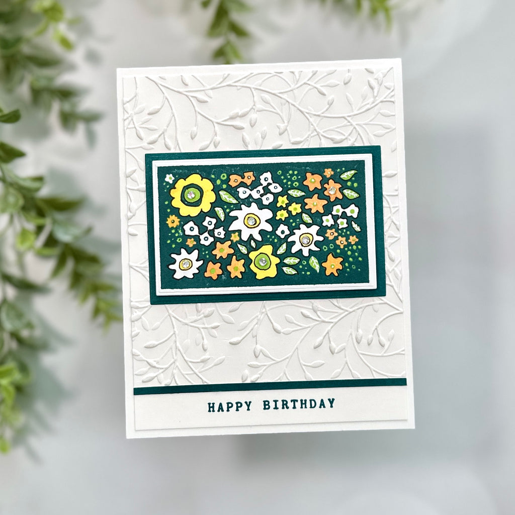 Simon Says Stamps and Dies Flower Block set754fb Be Bold Birthday Card