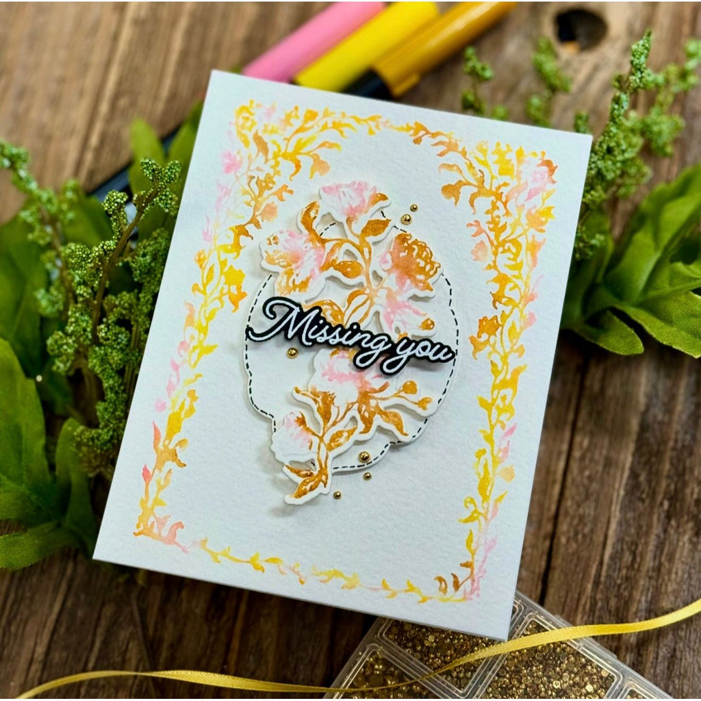 Simon Says Stamp Flowering Frame Wafer Dies 1286sdc You Are My Favorite Miss You Card