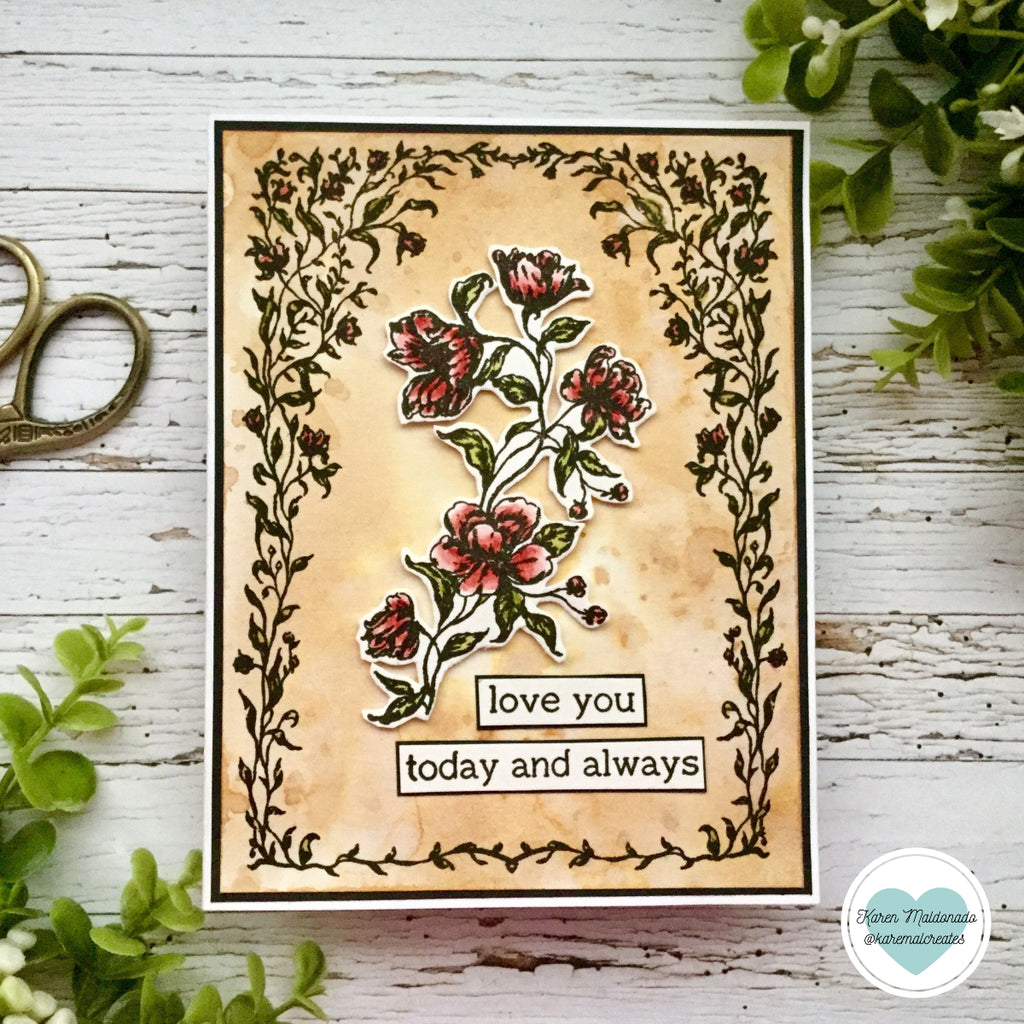 Simon Says Clear Stamps Flowering Frame 2187ssc You Are My Favorite Love You Card