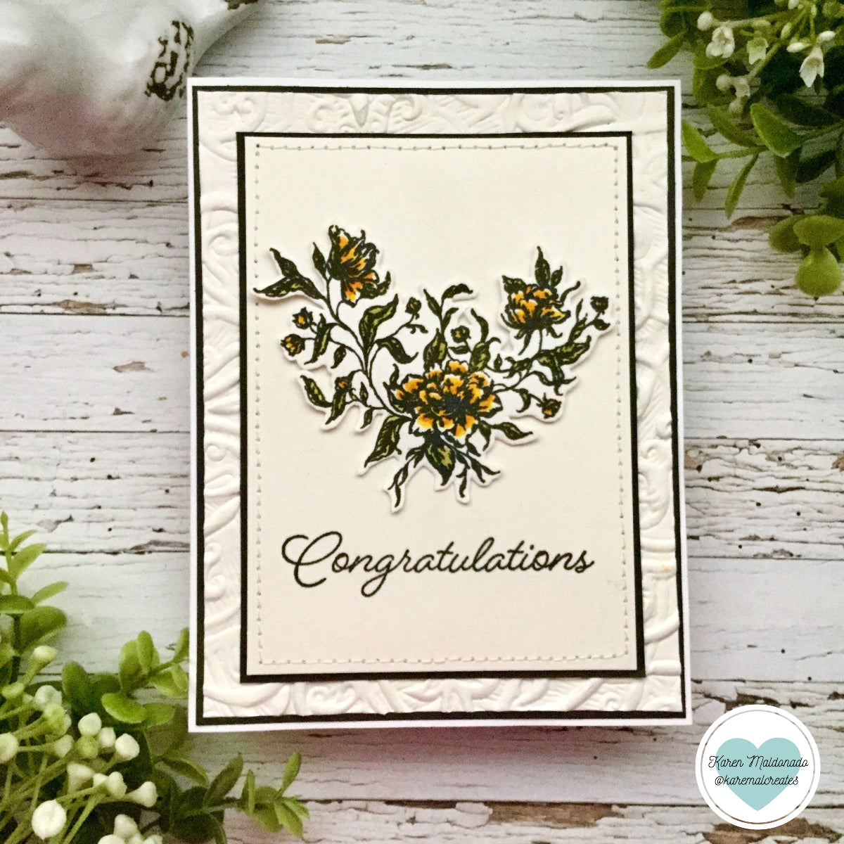 Simon Says Stamps and Dies Flowering Frame set962ff You Are My Favorite Congratulations Card