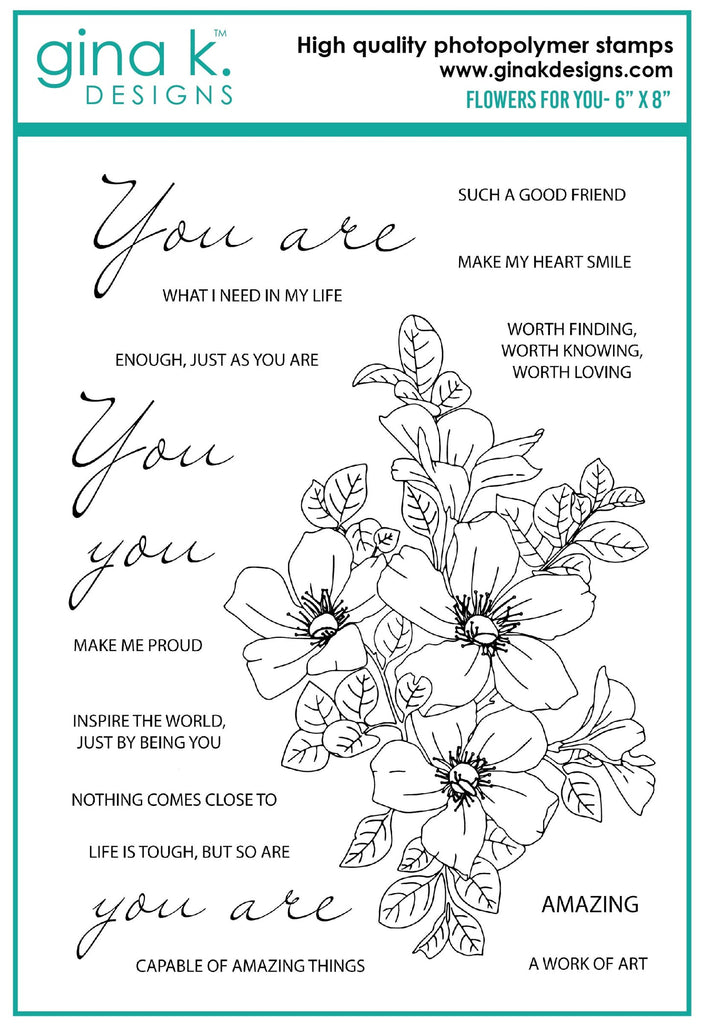 Gina K Designs FLOWERS FOR YOU Clear Stamps 7535