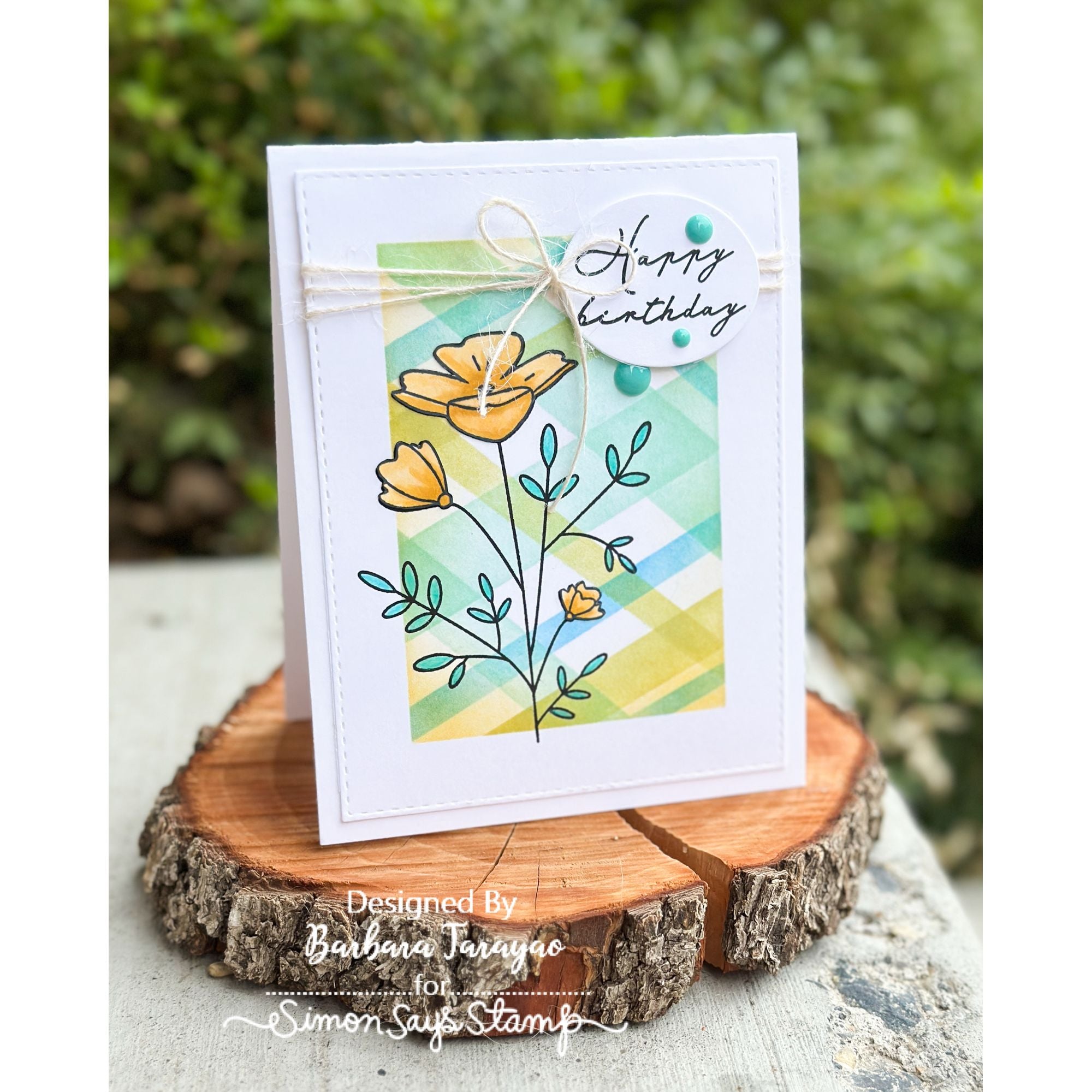 Rainbow Splash Clear Stamps Enchanted Blooms rs112c Birthday Card