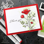 Rainbow Splash Wafer Die Enchanted Blooms rsd605c Thank You Card
