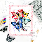 Tim Holtz Flutter Stamps with Simon Says Stamp Dies Bundle setfl25 Hello Card | color-code:ALT01